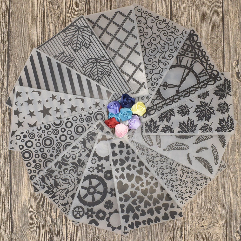 Heart Flower Lace Leaves Plastic Embossing Folders Stencils Template for DIY Paper Cards Album Scrapbooking Decoration