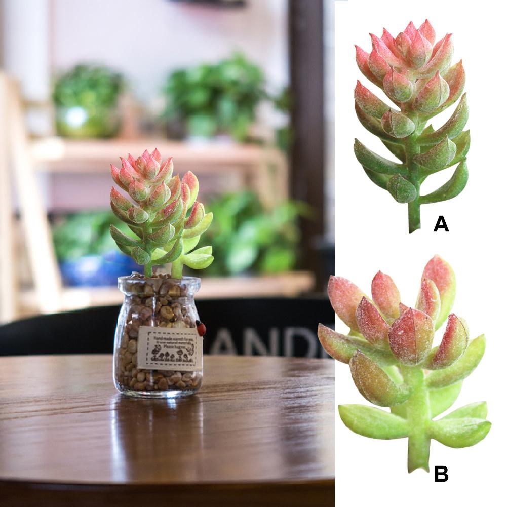 1pc miniatyr sukkulenter simulering mini diy plast kontor dekor hage hjem delikat bonsai blomster kunst tilbehør ornament