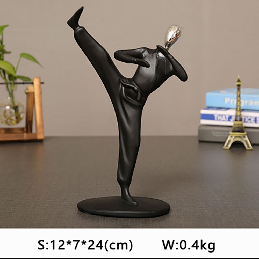 Harpiks sport mand golf cykel statue sorte figurer håndværk ornamenter enkel boligindretning vinskab dekorationer  d057: B