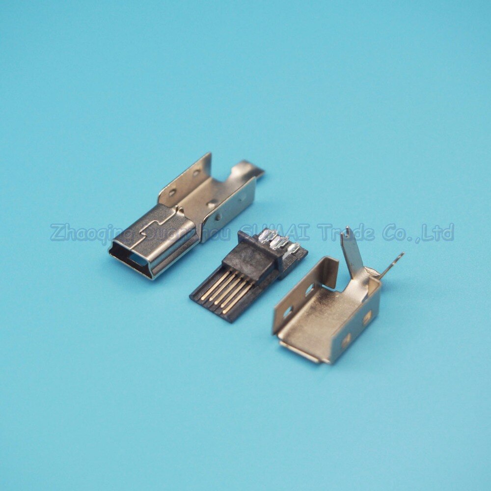 100sets Mini USB plug connector 5Pin male plug,Mini USB-5P plug 3 in 1