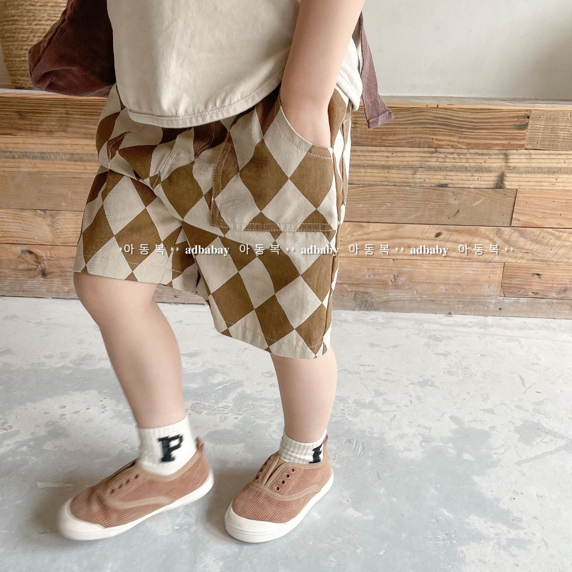 Pantaloncini scozzesi in cotone lavato Unisex estivi 1-6 anni ragazzi e ragazze pantaloni larghi al ginocchio all-match
