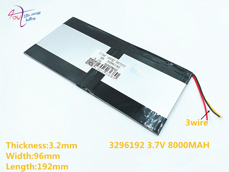 3 line 3.7v 8000mAh 3296192 For Teclast 3G Tablet PC Battery 3 wire AIR X98 P98HD P98