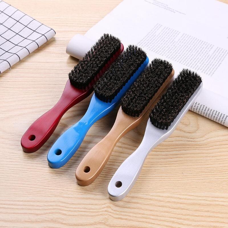 Cepillo de pelo con mango de loto rojo + cerdo, peines de cerdas de jabalí duros para hombres y mujeres, cepillo para peinado de pelo y barba: Default Title