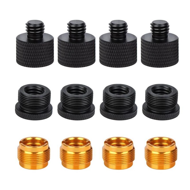 -12- teiliges mikrofon-gewindeadapter-set  to 5/8 mikrofonstativadapter  to 3/8 5/8 weibliche und 3/8 männliche schraubadapter