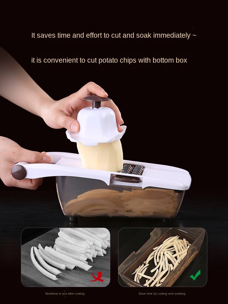 European-style Stainless Steel Kitchen Multi-function Grater Household Cleaning Wire Diced Sliced Vegetable Cutting Artifact