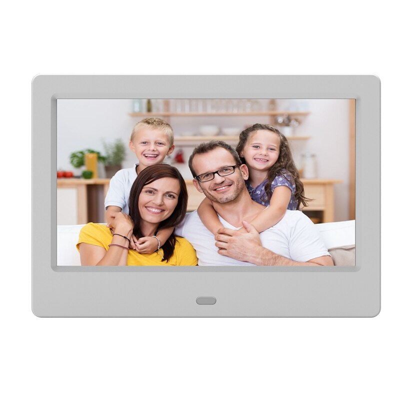 7 Inch HD Digital Photo Frame Video Player Digital Picture Frame With Music Video Function: white / EU plug
