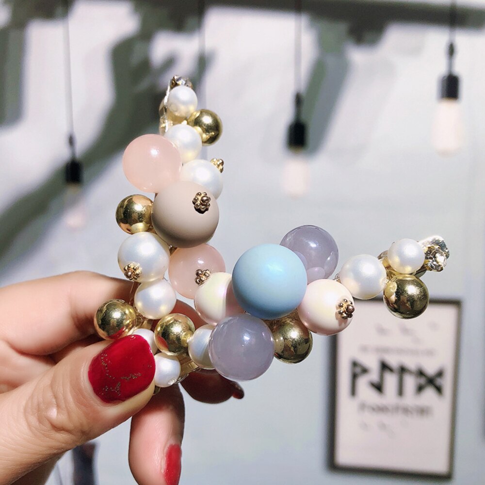 Geometric Hairpin - Imitation Pearl & Rhinestone - Trendy Korean Sweet Style - Women's Hair Accessories