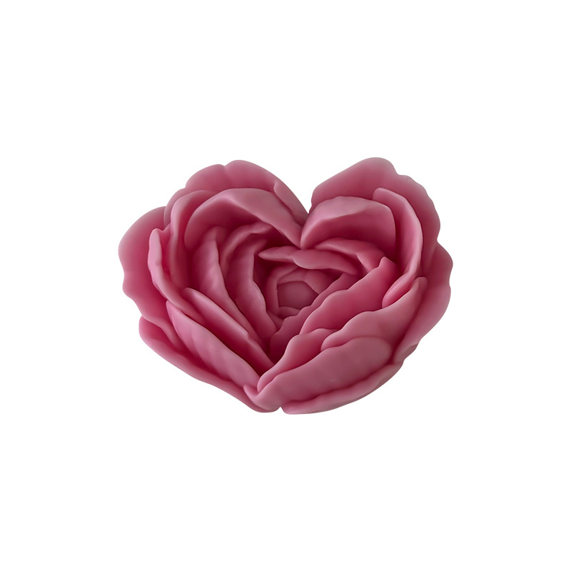 Kærlighedsblomst silikoneform gør-det-selv hjerteformet rose duftlys gips sæbe harpiksforme håndlavet chokolade dessert kageværktøj