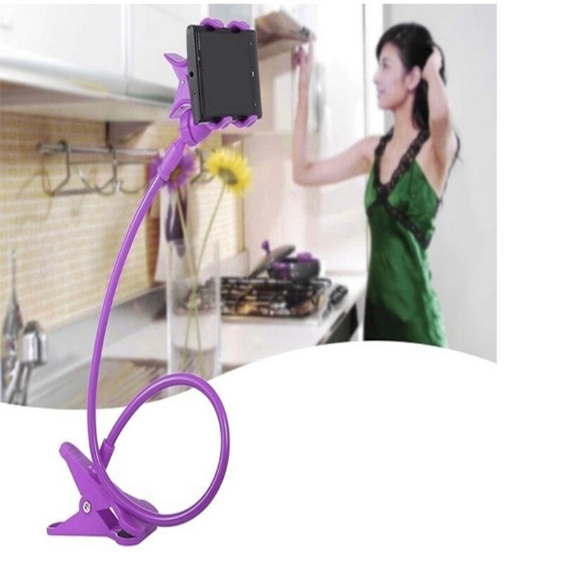 Universal Mobile Phone Holder Lazy Bracket Multifunctional Bed Bracket Table Stander Bed Desk Table Clip Gooseneck Bracket Home: Purple