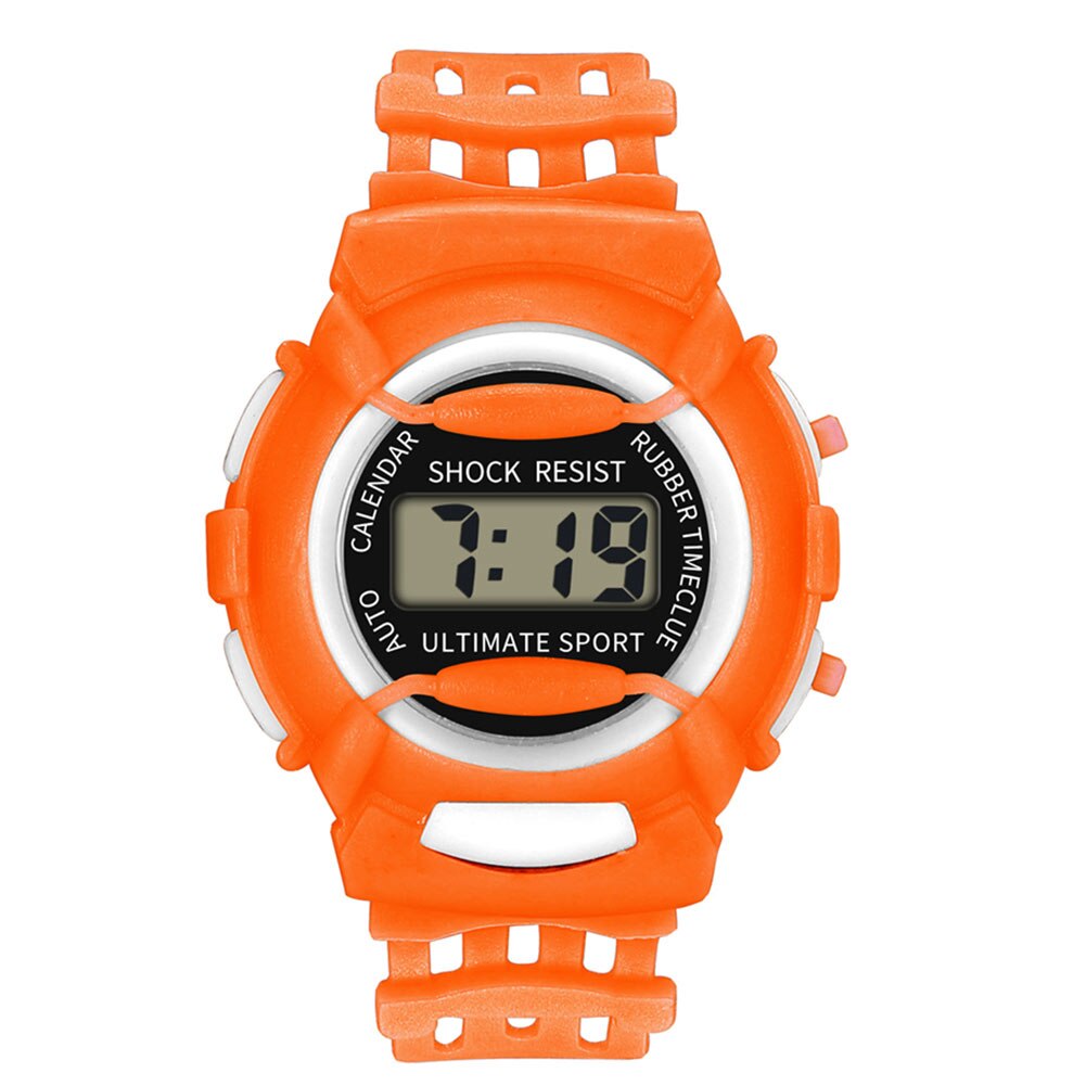 Kids Casual Electronic Watch Children Silicone Sports Watches Lightweight and Durable XIN: orange