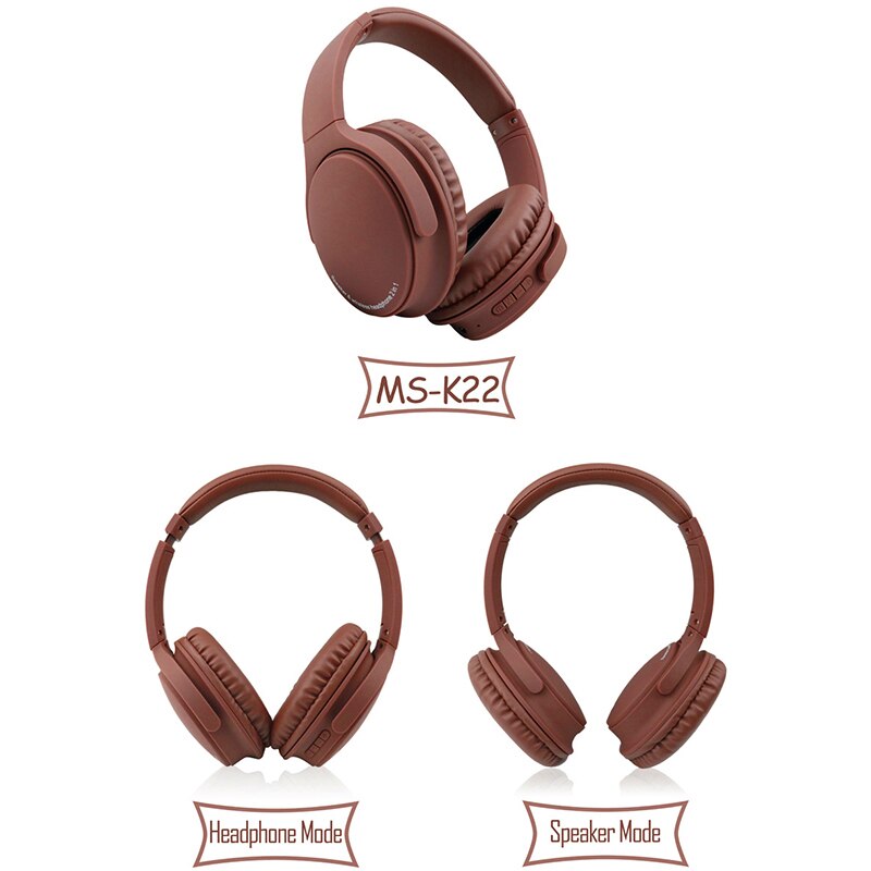 MS-K22 fone de ouvido bluetooth 2-em-1 alto-falante sem fio fone de ouvido suporta cartão tf, música jogos fone de ouvido com microfone