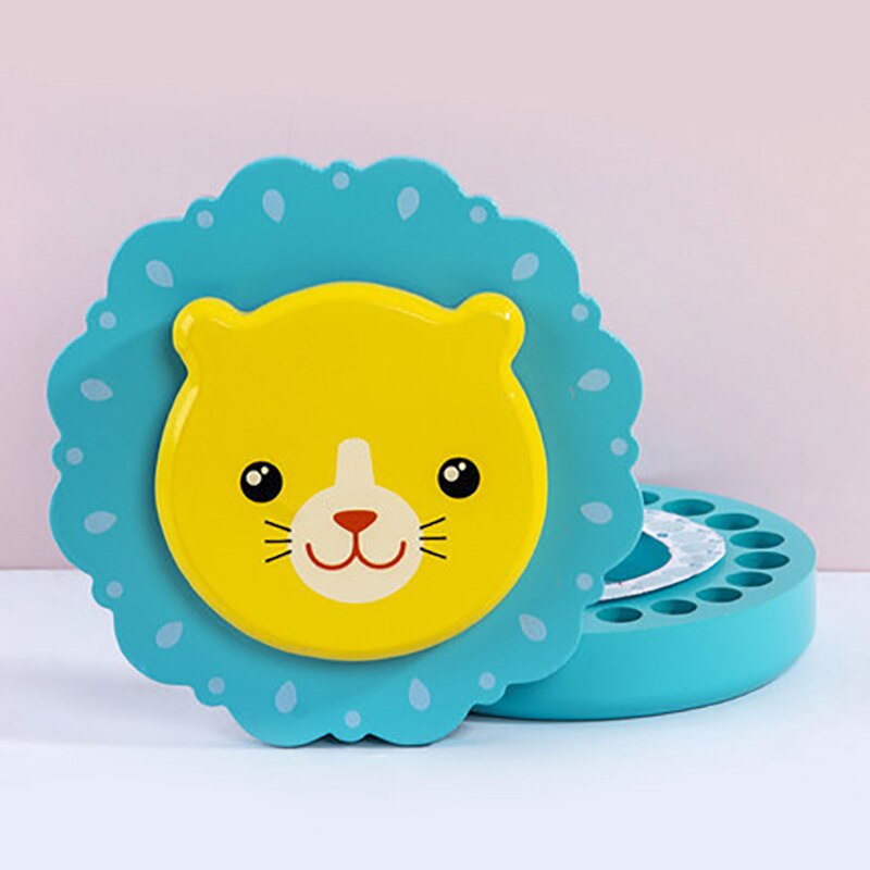 Babymelk Tanden Dozen Organisator Opbergdoos Van Tand Voor Een Cadeau Voor Jongen En Meisje Baby Tanden Souvenirs Doos lanugo Collectebus: Blue Lion Cute