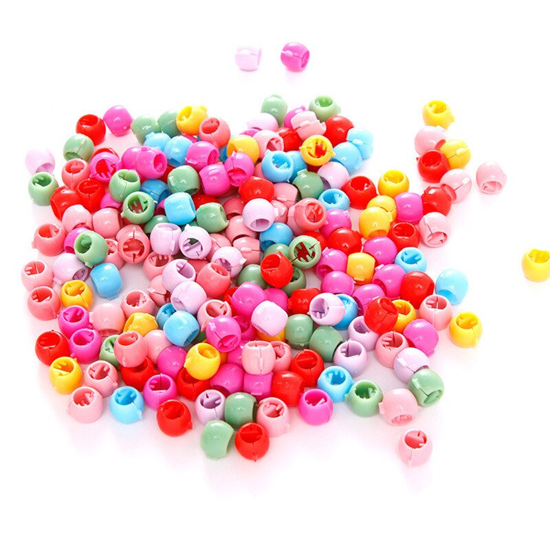 100Pcs Haar Vlechten Maker Kralen Hoofddeksels Leuke Candy Kleuren Plastic Haarspelden Haar Klauw Clips Voor Vrouwen Meisjes Haaraccessoires