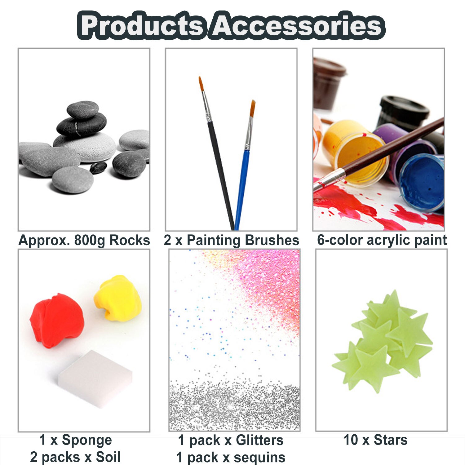 Kit de pintura de roca para niños, suministros de dibujo para pintar con arte de piedra completa, de cumpleaños, Navidad, Año