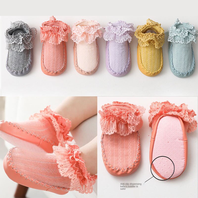 Calcetines con suelas de goma para bebé recién nacido, Zapatos para niño y niña, Calcetines antideslizantes de suela blanda para primavera y verano,