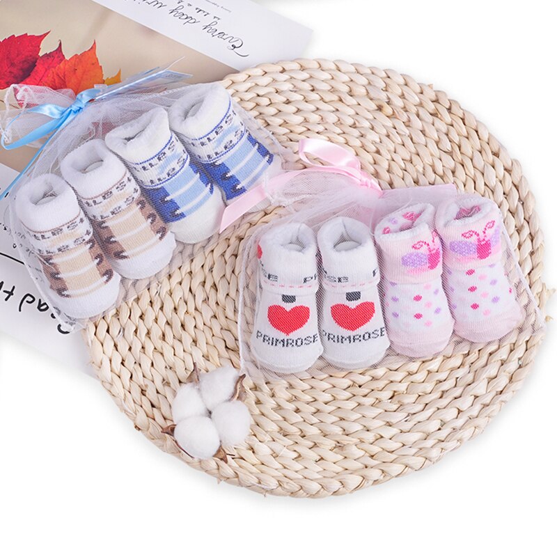 Redkite 2 Pairs Baby Socks Girls Boys Cute Cartoon Cotton Packing