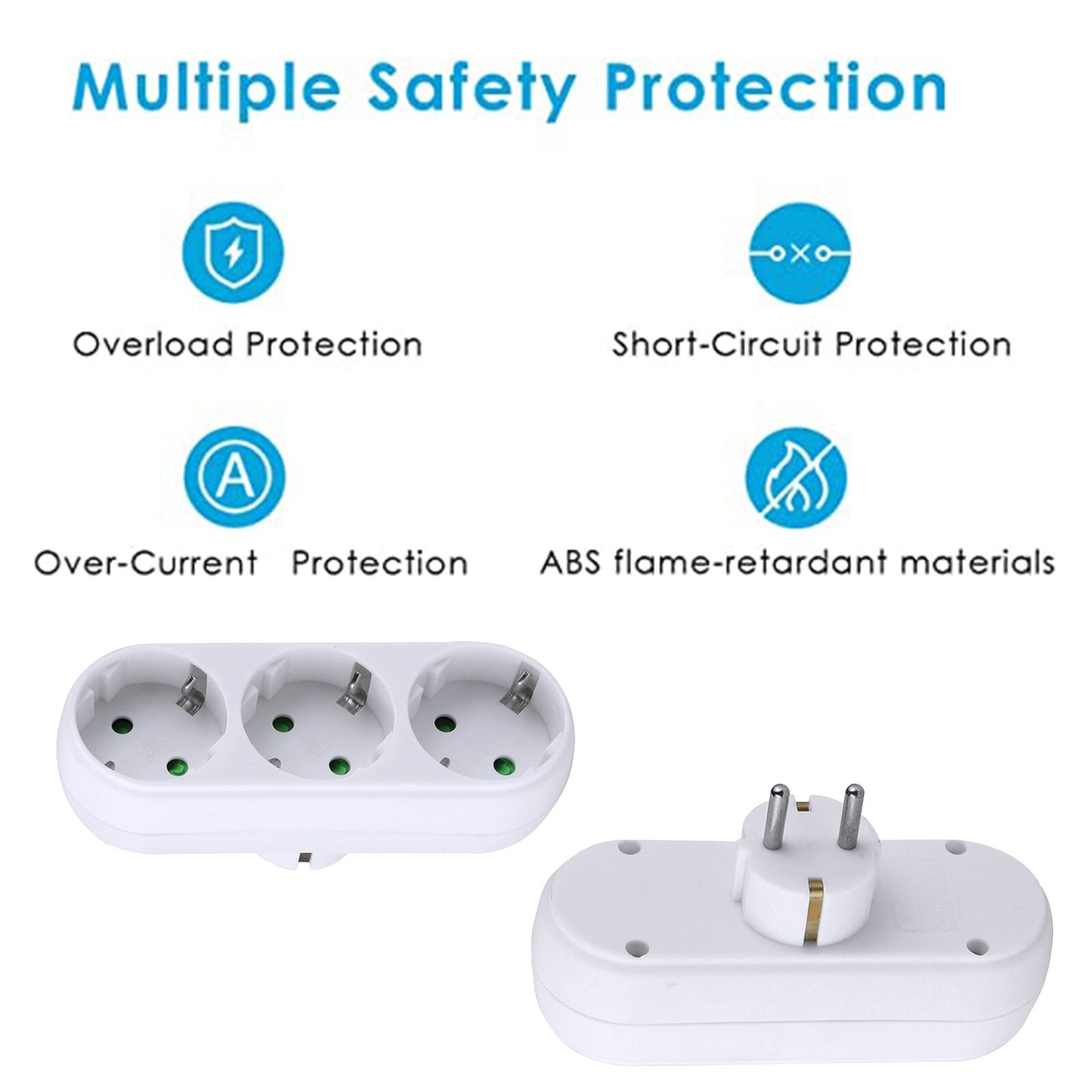 European Standard Socket Round Plug 2/3 Holes Socket Switch On Off Power Adapter Socket Wall Outlet Socket Switch On Off #T1P