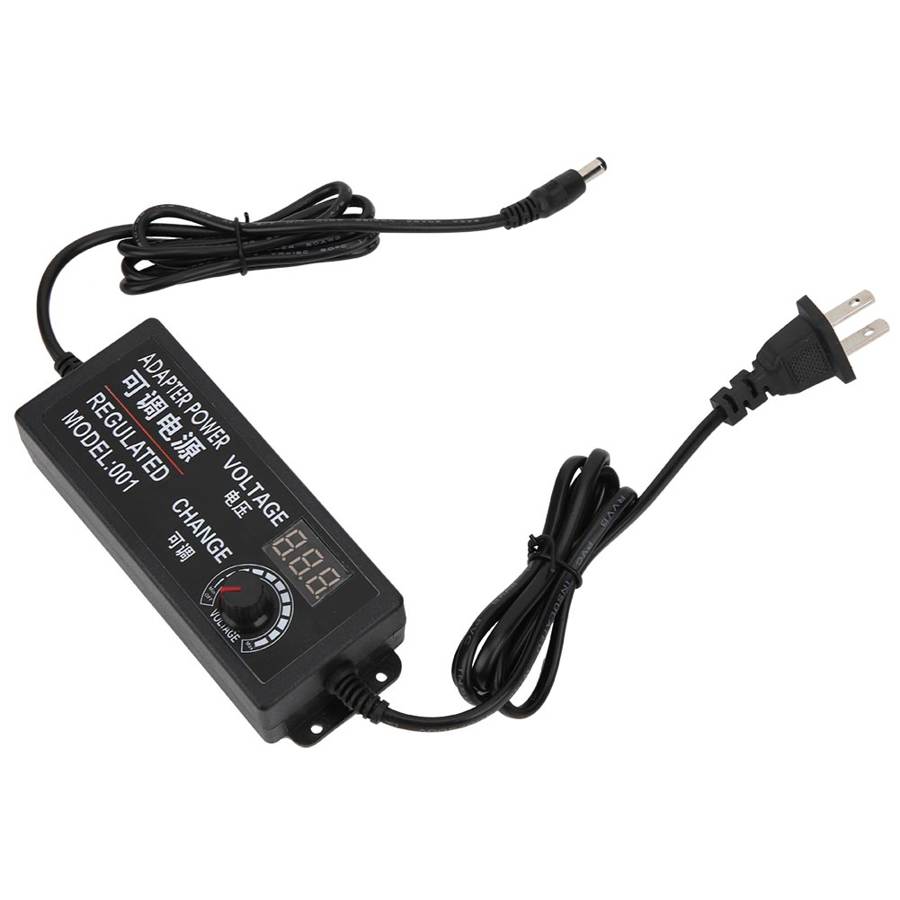 Hypercon 18W Adjustable Voltage AC Adapter – 3V-12V Multi-Volt Wall Charger For Laser Shower & More, 5ft Cord