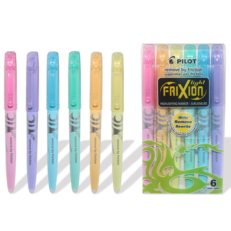 Pilot faixion raderbar highlighter sw-fl markör friction rub student fokusering ljus färg highlighter 3/6 färg set