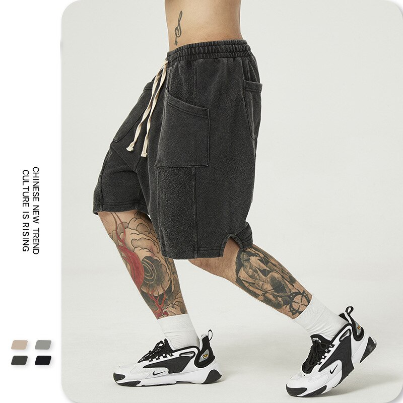 Miesten löysät hip hop sportwear -shortsit, joissa on taskut