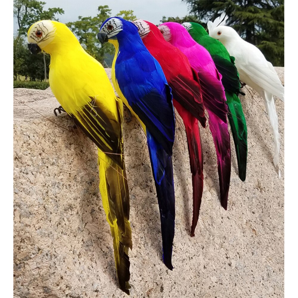 Pluma de loro Artificial, accesorios de jardinería, adorno para manualidades, adorno para aves, modelo de loro (rosado)