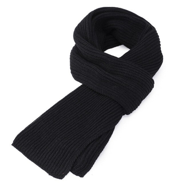 Men's Knitted Scarf Winter Muffler Warm Face Protection Earflaps Shawl Chenille Hand Knitting Scarves Leisure Black Grey: black