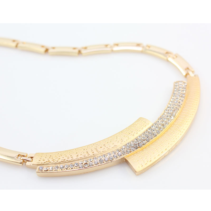Wedding Bridal Crystal Strass Sieraden Sets Afrikaanse Kralen Dubai Goud Kleur Verklaring Sieraden Kostuum