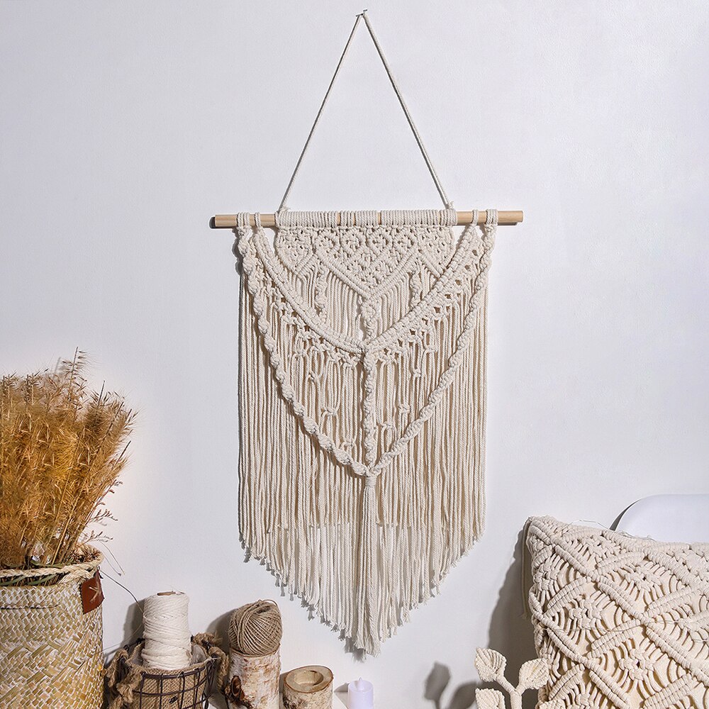 Large Boho Woven Tapestry Macrame Wall Hanging Bohemian Tassel Wall Home Decor Aesthetic Room Decor: Macrame M0389
