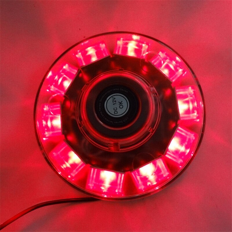 Luz LED de advertencia de policía para vehículo, luces estroboscópicas de emergencia de 12V, 30W, resistentes al agua, 10 led, color amarillo, montadas magnéticas: Rojo