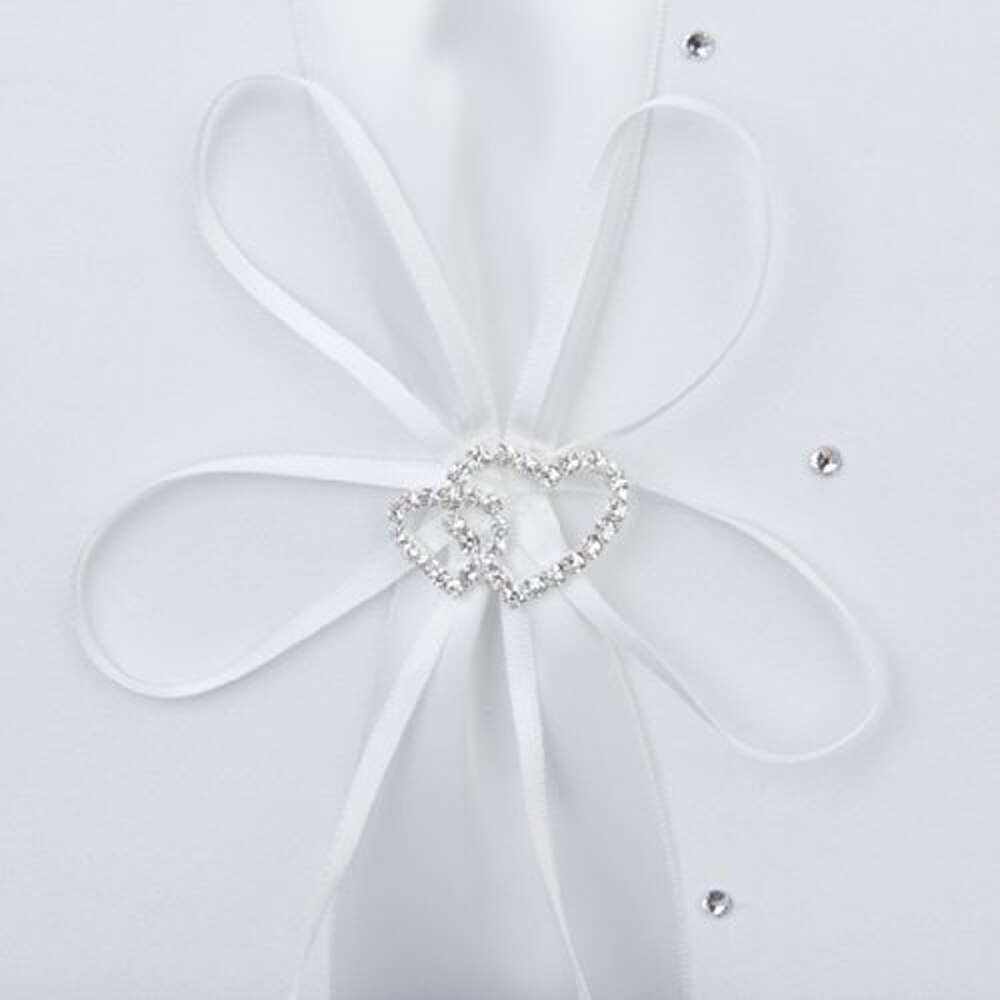 5- i -1 romantiske krystal rhinestones dobbelt hjerte & bue indretning bryllup tema stil gæstebog/pen stander holder/ring pude/