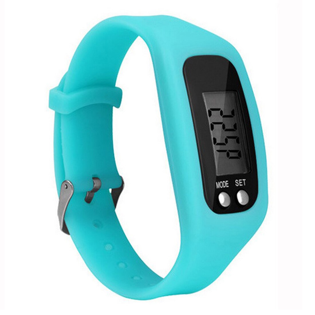 Brand Long-life battery Multifunction Digital Fitness Watch LCD Pedometer Running Step Calorie Walking Distance Counter: Light Blue