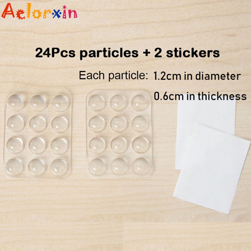 24Pcs/Lot Transparent Silica Gel Baby Safety Child Protection Shock Absorbers Security Prevent Collision Door Stoppers Drawer