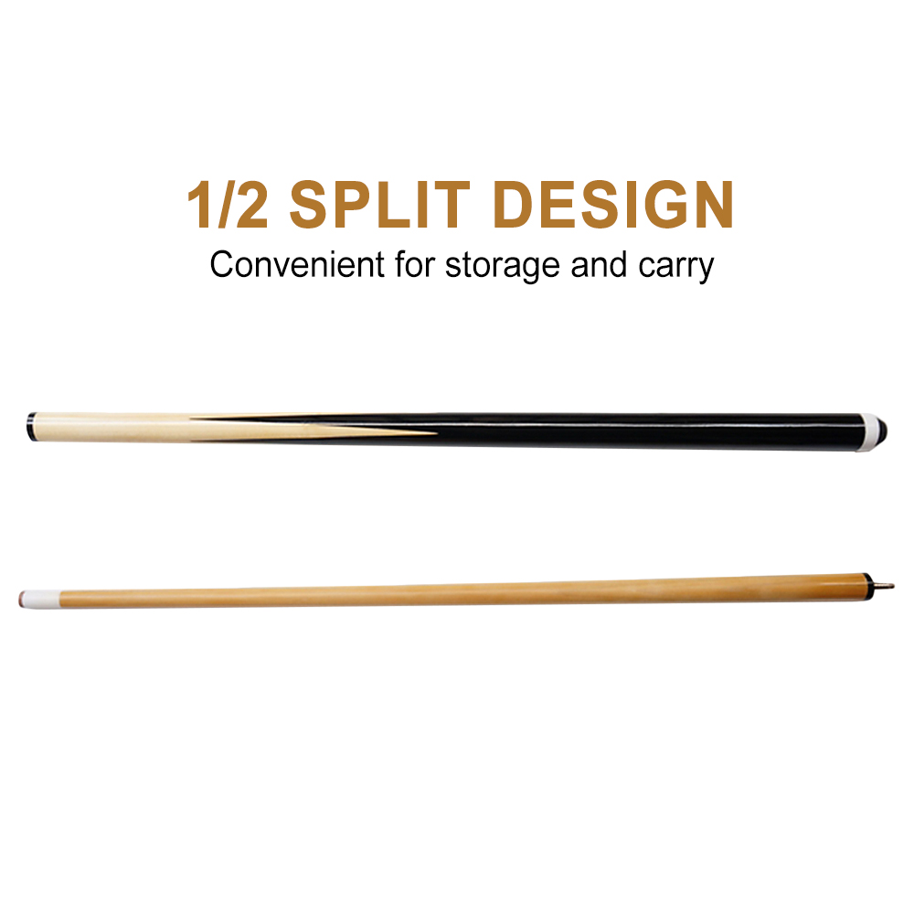 Billard-Queue, Kinder-/Erwachsenen-Pool-Stick, Whitewood-Hinterradgabeldesign, 1/2 geteilt, geeignet für Zuhause und Bar, präzise und gerade