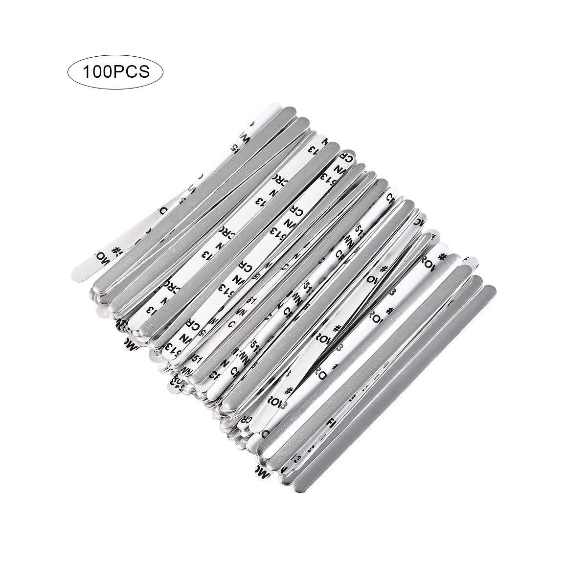 100 Stuks Elastische Neusbrug Clips Voor Maskers Diy Aluminium Verstelbare Masker Bands Voor Wegwerp Maskers: Default Title