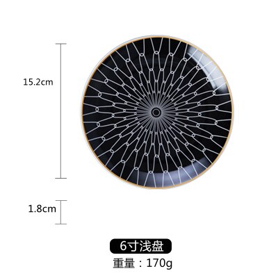1Pc Servies Phnom Penh Geometrie Servies Keramische Diner Plaat Schotel Porselein Dessertbord Servies Taart Plaat Party Tray: 6 inch D
