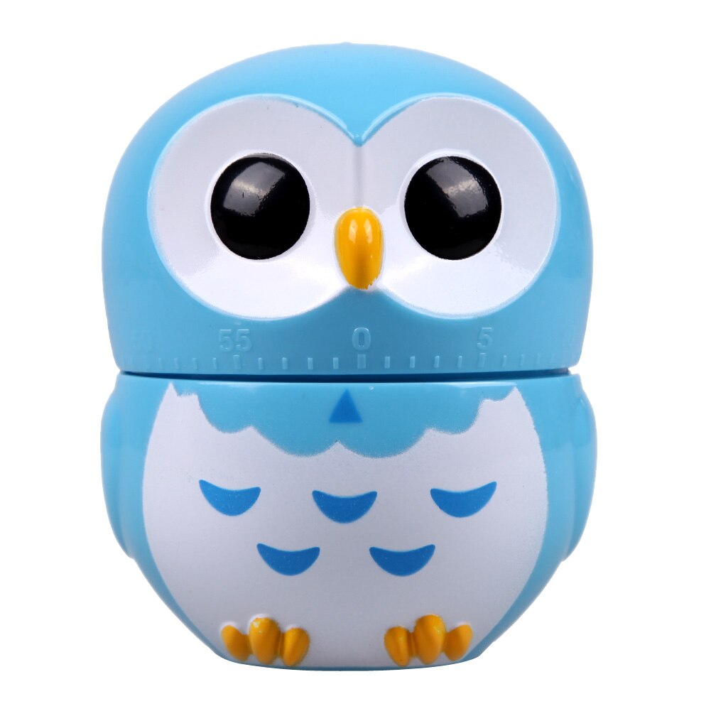 Owl Kitchen Timer 60 Minutes Timer Mechanical Cooking Tool Cute Cartoon Animal Shape Kitchen Accessories: Blue