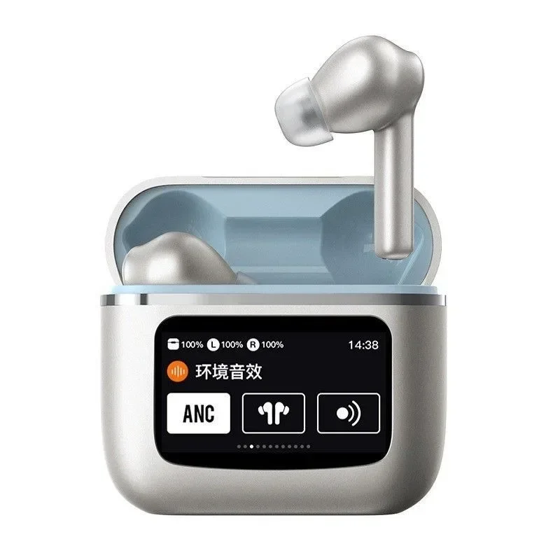 Kabellose Ohrhörer mit Geräuschunterdrückung, Bluetooth 5.4-Sportkopfhörer mit 48 Stunden Spielzeit für iPhone und Android: Silber