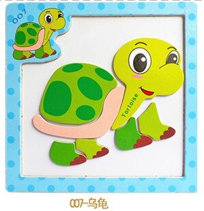 Holzspielzeug 3D Magnetische Puzzle Holz Baby Spielzeug Tiger/Bär Frosch Cartoon Tiere Kühlschrank Magnet Pädagogisches: Tortoise