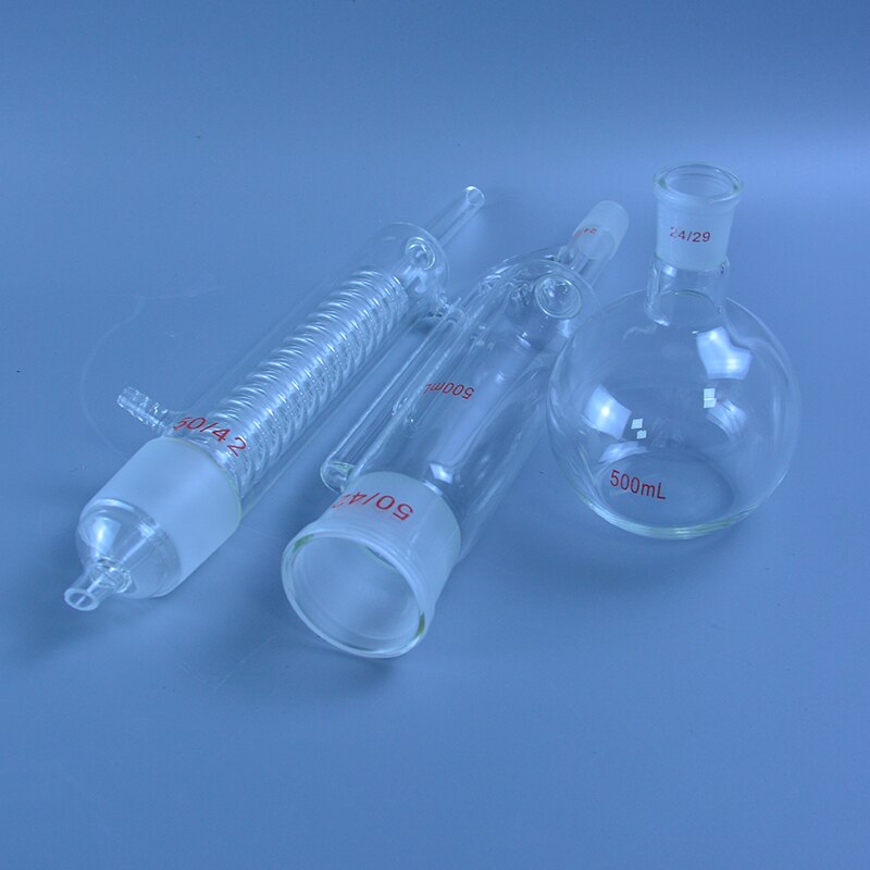 Extracteur de verre Soxhlet de laboratoire, 150ml/250ml/500ml, condenseur et corps d&#39;extraction avec Kit de verrerie enroulé