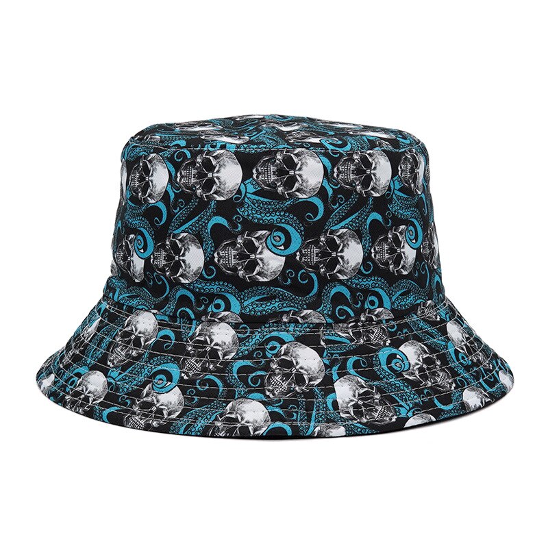 Chapeau Bob Graffiti pour femmes et hommes, couvre-chef d'été à motif de crâne Floral, pliable, style pêcheur, Gorros, Panama,: Skull
