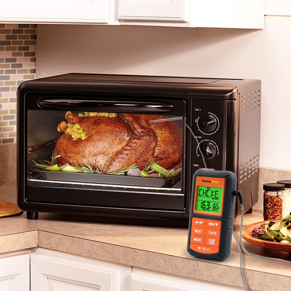 ThermoPro TP-06S Sonda Forno & Torrefazione Termometro Digitale con Timer per BARBECUE/Grill/Carne/Carne/Cucina di Cottura Degli Alimenti