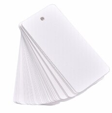 50 stuks handgemaakte prijskaartjes van kraftpapier voor kleding, doe-het-zelf, kerst, bruiloft, feestdecoratie, rechthoekige papieren etiketten: Wit