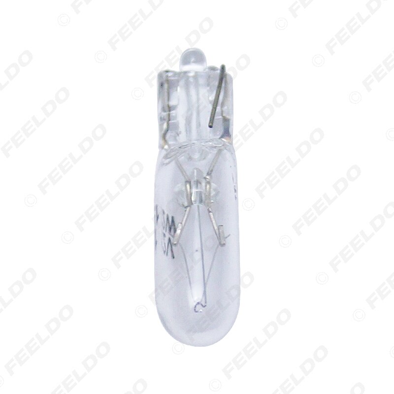 FEELDO 10pcs Car T5 Wedge 12V 1.2W Halogen Bulb External Halogen Lamp Replacement Dashboard Bulb Light #MX2933