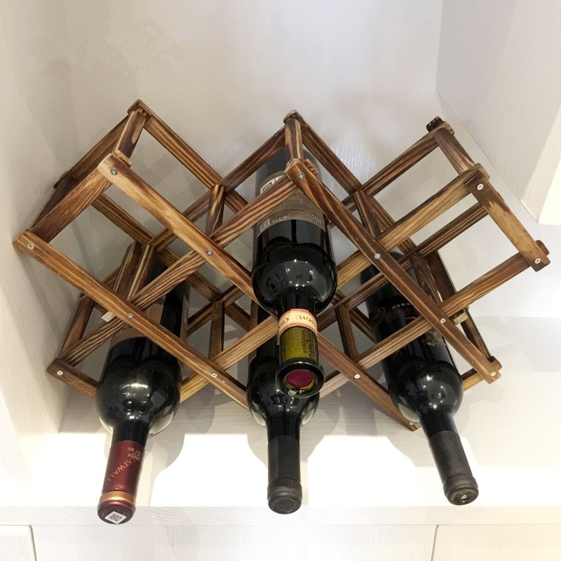 Træ vin rack husstand folde vinflaske opbevaring hylde boligindretning forsyninger