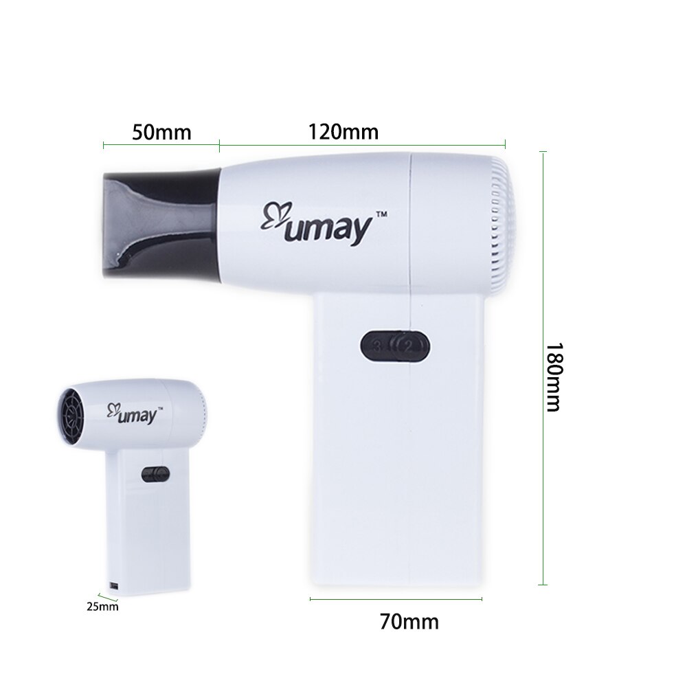 Infant Cordless Hair Dryer Portable Wireless Blow Dryer Powered by Lithium Battery Detachable with USB Output Port for Painting