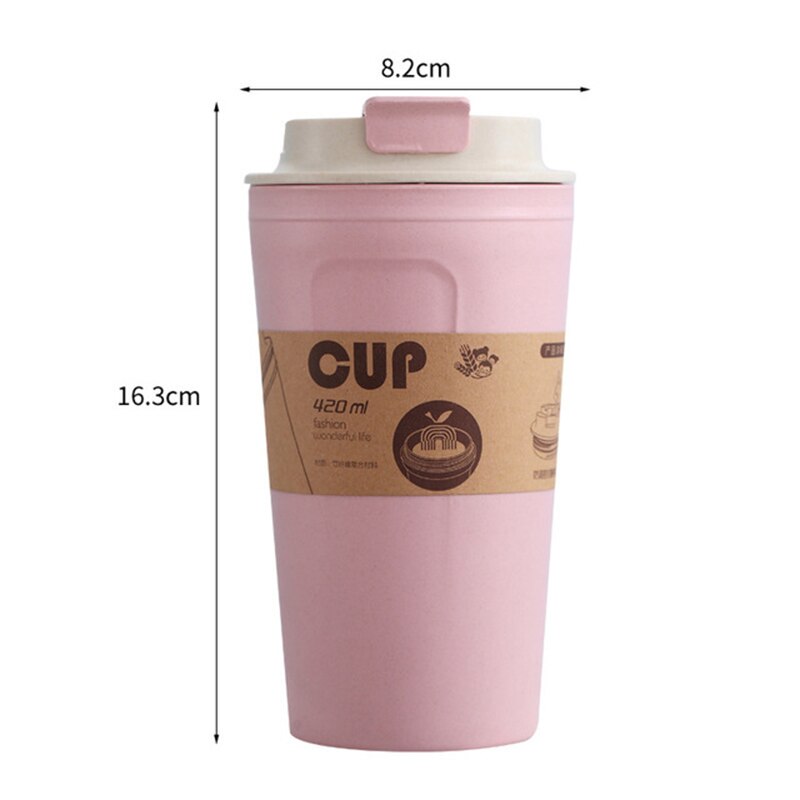 420ml Tragbare Kaffee Becher Mehrweg Bambus Faser Tasse Wasser Tassen Eco Freundliche nicht-Unterhose Solide Trinken Ware Becher Tee Kaffee Tassen: A