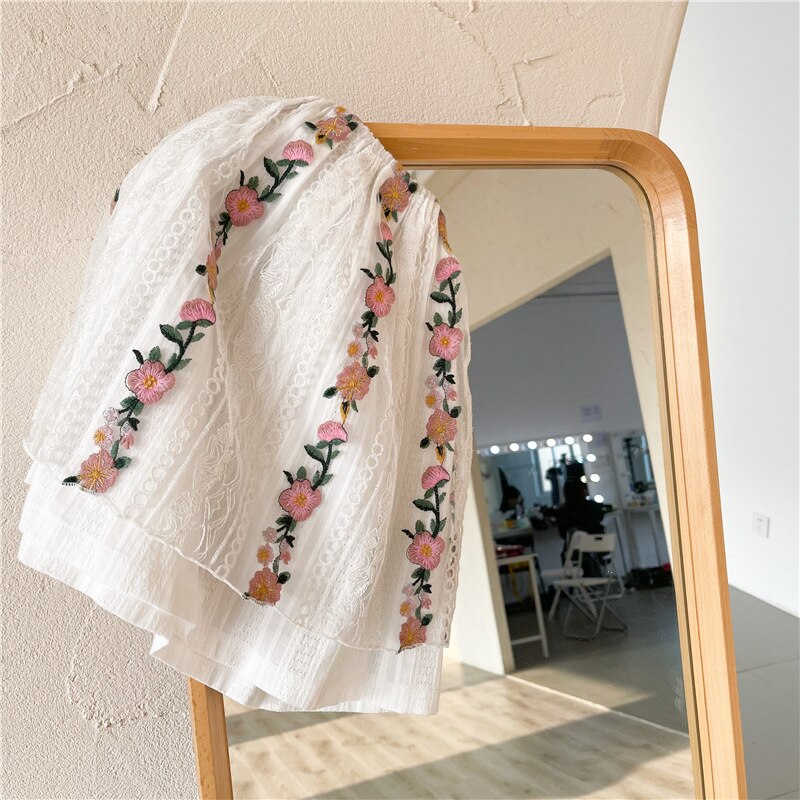 Zomer Baby Meisjes Prinses Rokken Borduren Bloemen Koreaanse Stijl Peuters Kids Katoen Rokken: 4T