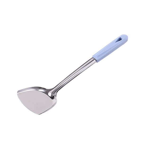 Rvs Draaiers Lepel Spatel Scoop Tarwe Stro Schop Turner Koken Gereedschap Holder Chinese Japanse Keuken Untesils 1 PC: blue turner