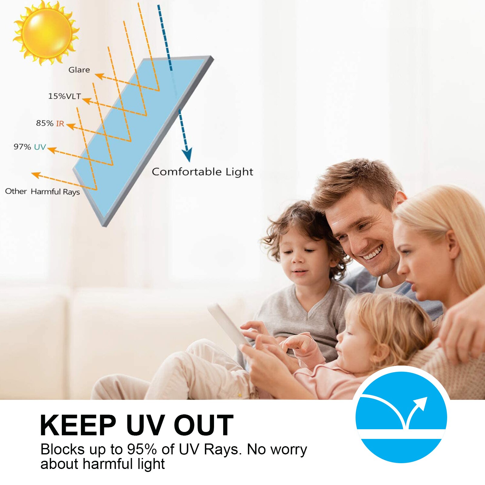 Window Film 60cmX400cm Daytime Privacy Mirror Film Heat Control Solar Film Static Cling Vinyl Window Tiint Reflective