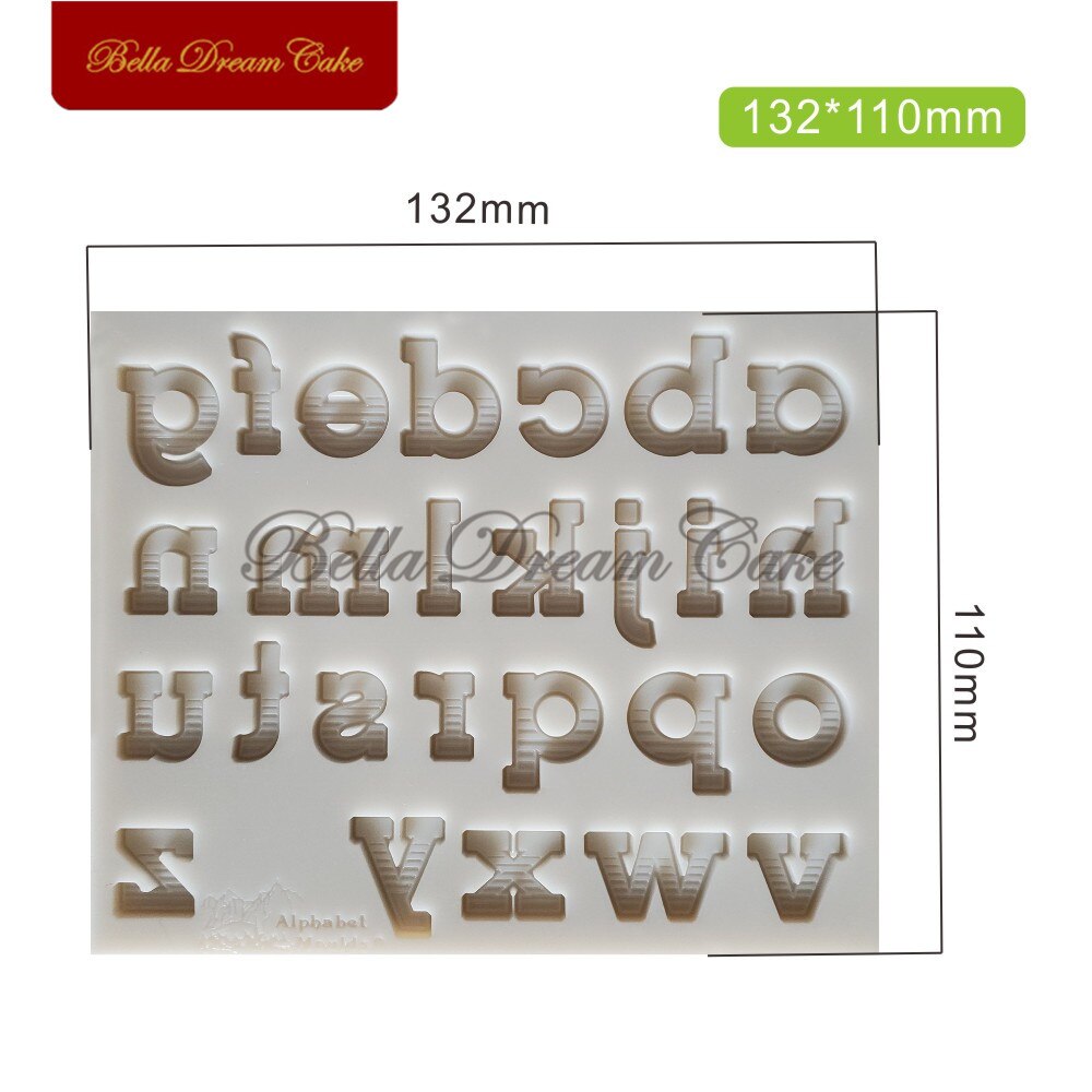 Stribe store bogstaver/små bogstaver/tal silikone form fondant chokolade forme kage dekorationsværktøj håndlavet lerform bagegrej: Sm -2426
